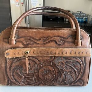 Elegant Brown Leather Handbag